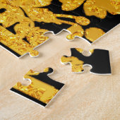 Gouden Thanksgiving Turkije Bloemen Jigsaw Puzzel (Zijkant)