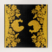 Gouden Thanksgiving Turkije Bloemen Jigsaw Puzzel (Horizontaal)