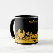 Gouden Thanksgiving Turkije Bloemen Mok (Voorkant links)