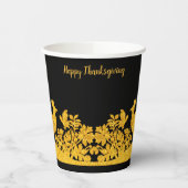 Gouden Thanksgiving Turkije Bloemen Papier Cups Papieren Bekers (Links)