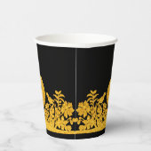 Gouden Thanksgiving Turkije Bloemen Papier Cups Papieren Bekers (Rechts)