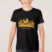 Gouden Thanksgiving Turkije Bloemen T-shirt (Voorkant)