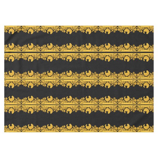 Gouden Thanksgiving Turkije Bloemen Tafelkleed (Voorkant (Horizontaal))