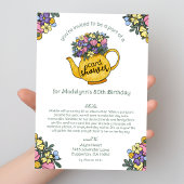 Gouden Theepot 80e Verjaardagskaart Shower per Pos Kaart