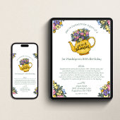 Gouden Theepot 80e Verjaardagskaart Shower per Pos Kaart