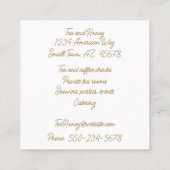 Gouden theepot en kopje Tea Room Visitekaartje (Achterkant)