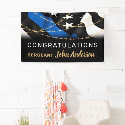 Gouden Thin Blue Line Spandoek (Insitu)