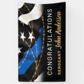 Gouden Thin Blue Line Spandoek (Verticaal)