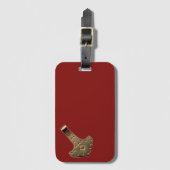 Gouden Thor-hamer rode bagagesticker Bagagelabel (Voorkant (verticaal))