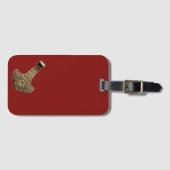 Gouden Thor-hamer rode bagagesticker Bagagelabel (Voorkant (horizontaal))