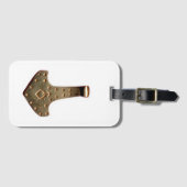 Gouden Thor Hamer witte bagagelabel (Voorkant (horizontaal))