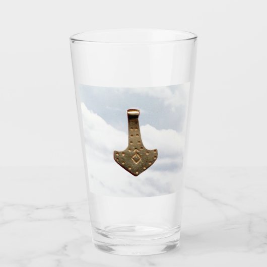 Gouden Thor Hamer wolken Collins glazen tumbler (Voorkant)