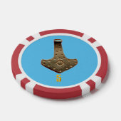 Gouden Thor Hammer blauw rood 5 gestreepte poker c Chips (Enkel)