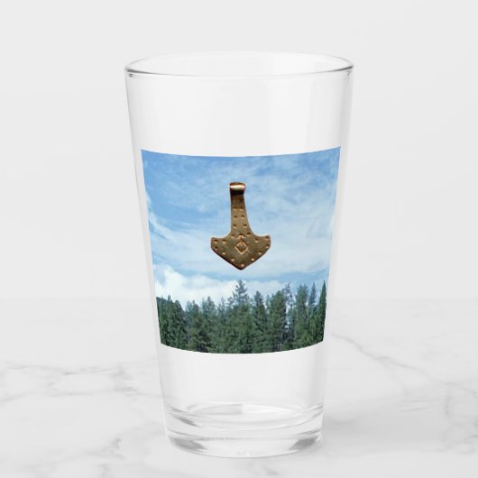 Gouden Thor Hammer bomen Collins glazen tuimelaar (Voorkant)