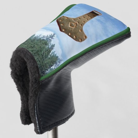 Gouden Thor Hammer bomen golfclub putter cover (3/4 voorkant)