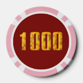 Gouden Thor Hammer rode roze 1000 gestreepte poker Chips (Achterkant)
