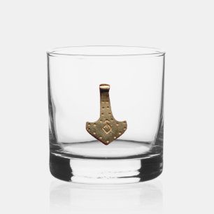 Gouden Thor Hammer rotsen glas
