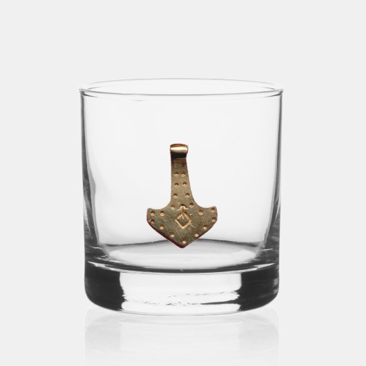 Gouden Thor Hammer rotsen glas (Voorkant)