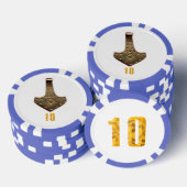 Gouden Thor Hammer wit blauw 10 gestreepte poker c Poker Chips (Opstapeling)