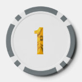 Gouden Thor Hammer wit grijs 1 gestreepte pokerchi Poker Chips (Achterkant)