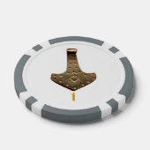 Gouden Thor Hammer wit grijs 1 gestreepte pokerchi Poker Chips (Enkel)