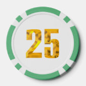 Gouden Thor Hammer wit groen 25 gestreepte pokerch Poker Chips (Achterkant)