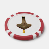 Gouden Thor Hammer wit rood 5 gestreepte poker chi Chips (Enkel)