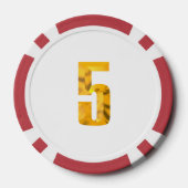 Gouden Thor Hammer wit rood 5 gestreepte poker chi Chips (Achterkant)