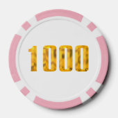 Gouden Thor Hammer wit roze 1K gestreepte poker ch Chips (Achterkant)