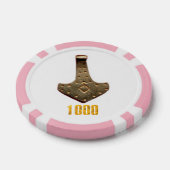 Gouden Thor Hammer wit roze 1K gestreepte poker ch Chips (Enkel)