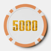 Gouden Thor Hammer wit sinaasappel 5K streep poker Chips (Achterkant)