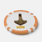 Gouden Thor Hammer wit sinaasappel 5K streep poker Poker Chips (Enkel)