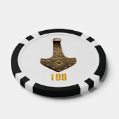 Gouden Thor Hammer witte blk 100 gestreepte poker  Chips (Enkel)