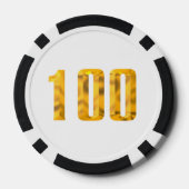 Gouden Thor Hammer witte blk 100 gestreepte poker  Chips (Achterkant)