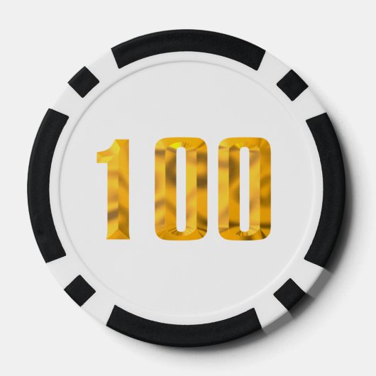Gouden Thor Hammer witte blk 100 gestreepte poker  Poker Chips (Achterkant)