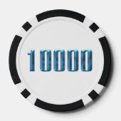 Gouden Thor Hammer witte blkb 10K gestreepte poker Chips (Achterkant)