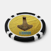 Gouden Thor Hammer witte blkb 10K gestreepte poker Chips (Enkel)
