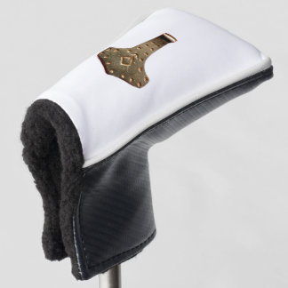 Gouden Thor Hammer witte golfclub putter cover