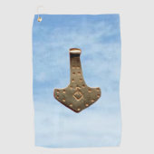 Gouden Thor Hammer wolken golfhanddoek (Voorkant)