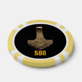 Gouden Thor Hammer zwart gele 500 streep poker chi Chips (Enkel)