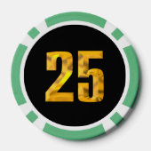Gouden Thor Hammer zwart groen 25 gestreepte poker Poker Chips (Achterkant)