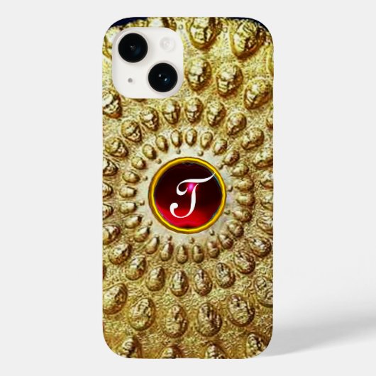 GOUDEN THRAKISCHE SCHIJF MONOGRAM Rode Robijn Ed Case-Mate iPhone Case (Achterkant)