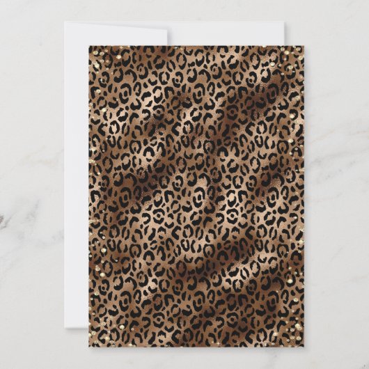 Gouden Tiara, Jurk Leopard Print Quinceañera Kaart (Achterkant)