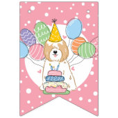 Gouden Tibetaanse Terriër Hond Verjaardagsfeestje  Vlaggetjes (Eerste vlag)