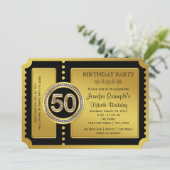 Gouden Ticket 50ste Verjaardagsfeest Kaart (Staand voorkant)