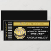 Gouden Ticket 70ste Verjaardagsfeestje Kaart (Voorkant / Achterkant)