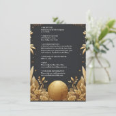 Gouden Ticket Paspoort Boarding Pass Bruiloft Informatiekaartje (Staand voorkant)