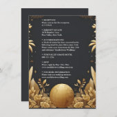 Gouden Ticket Paspoort Boarding Pass Bruiloft Informatiekaartje (Voorkant / Achterkant)