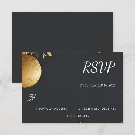 Gouden Ticket Paspoort Boarding Pass Bruiloft RSVP Kaartje (Voorkant / Achterkant)