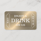 Gouden Ticket Stijl "Geniet Van Een Drankje Op Ons Informatiekaartje (Achterkant)